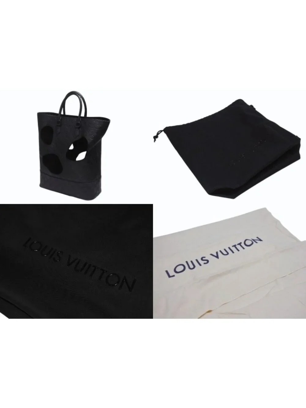 Louis Vuitton Comme Des Garcons Rei Kawakubo Tote Bag with Holes MM Monogram